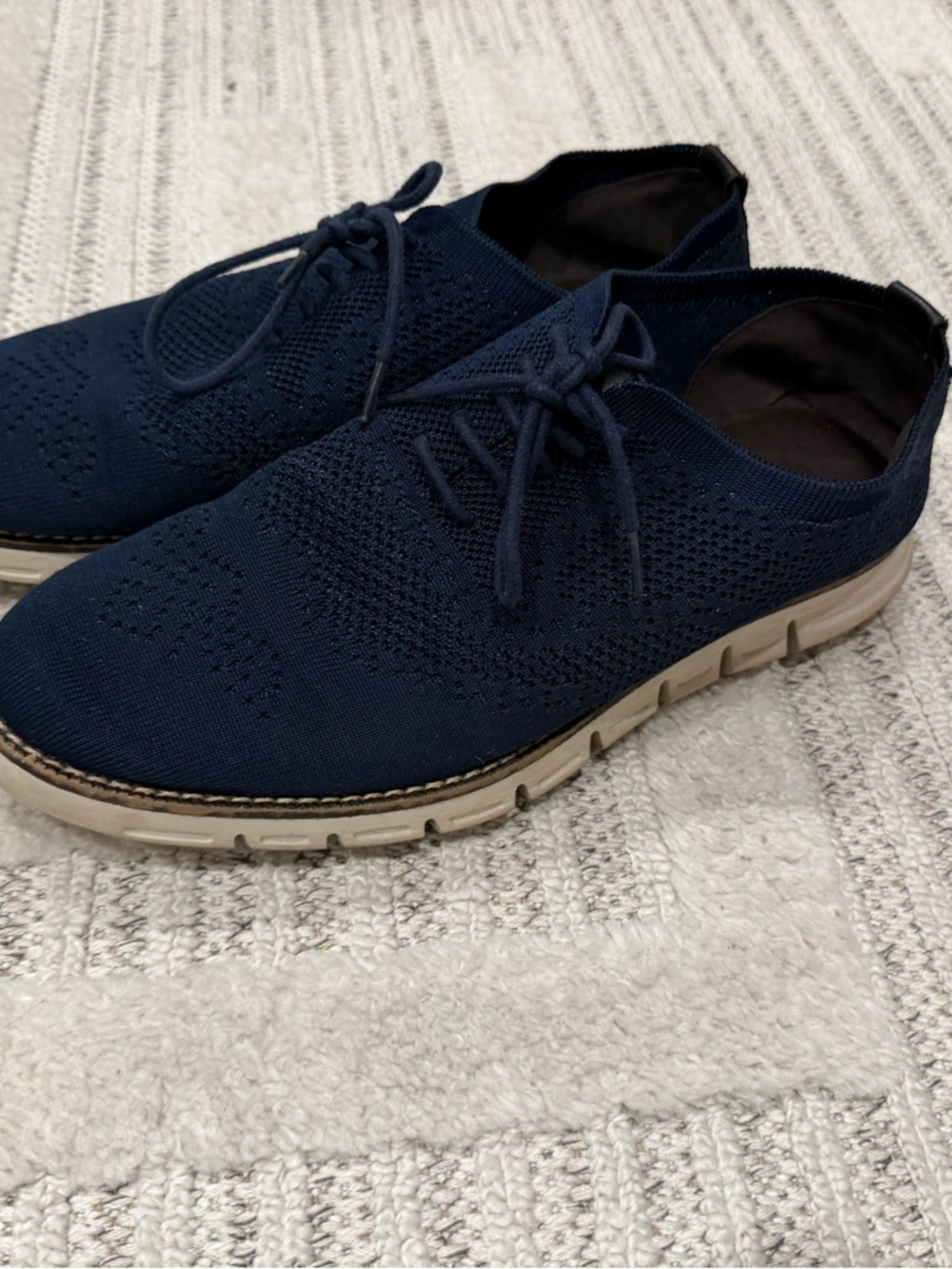 Nautica Navy Knit Lace-Up Oxfords